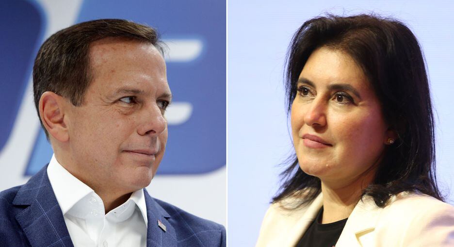 João Doria e Simone Tebet; ex-governador e senadora disputam candidatura ao Planalto entre os partidos da terceira via