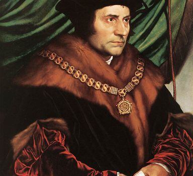 Thomas More (1478-1535), autor de 'Utopia',em pintura de Hans Holbein, de 1527