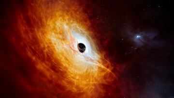 Ilustração mostra com quasar com buraco negro crescente. Foto: M. Kornmesser