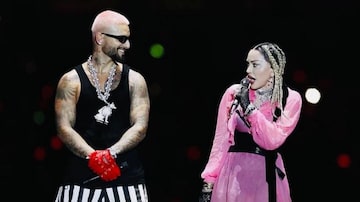 Madonna participou de show de Maluma na cidade de Medellín, na Colômbia. Foto: Instagram/@madonna