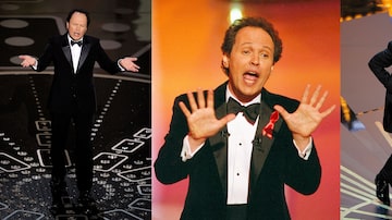 O ator na apresentação do Oscar em 2011 (à esquerda), em 1992, e em 2012. Foto: AP Photo