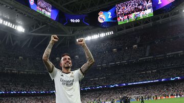 De vilão a herói, Joselu decretou a classificação do Real Madrid para a final da Champions League. . Foto: Thomas Coex/THOMAS COEX