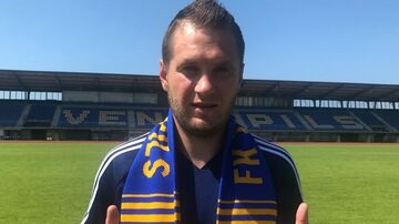 Uefa suspendeu o goleiro ucranianoKostyantyn Makhnovskyi por dez jogos após incidente de racismo em jogo no dia 1º de agosto. Foto: Reprodução/Facebook/Ventspils