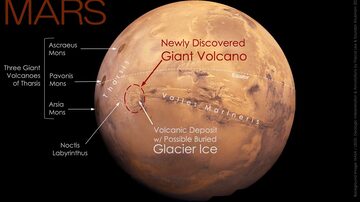 Descoberto vulcão gigante em Marte. Foto: SETI