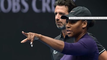 Serena Williams e seu técnico, Patrick Mouratoglou. Foto: Paul Crock/AFP