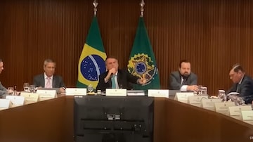 Bolsonaro e seus ministros na reunião de junho de 2022. Foto: STF/Reprodução