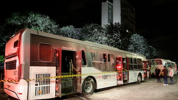 Homem ateoufogo em ônibus em frente ao Palácio do Planalto; suspeito foi preso pela Polícia. Foto: Dida Sampaio/Estadão