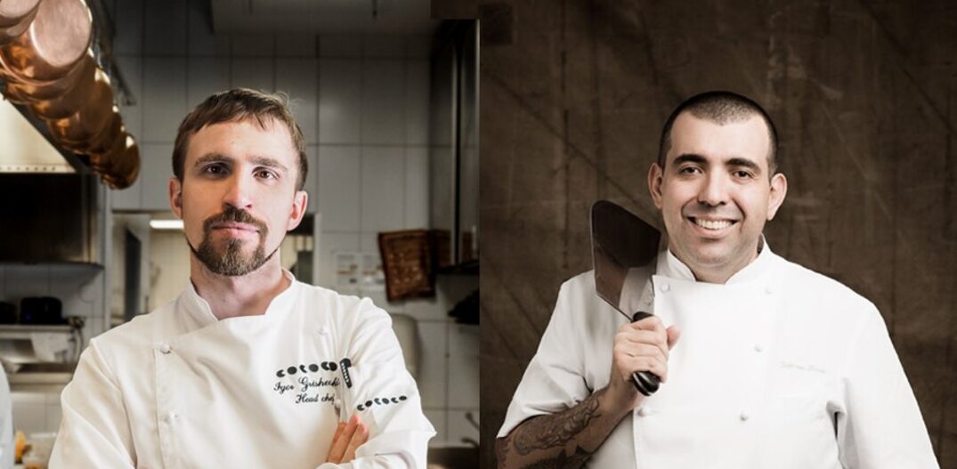 O chef russo Igor Grishechkin e Jefferson Rueda. Foto: A Casa do Porco 