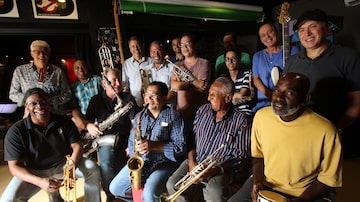 Banda Mantiqueira em pausa de ensaio, no Greenman Studious. Foto: JF DIORIO /ESTADÃO