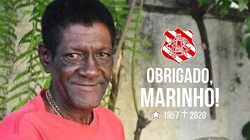 Ídolo do Bangu na década de 1980, Marinho morre aos 62 anos em Belo Horizonte. Foto: Reprodução/Twitter/Bangu