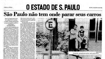 Página doEstadão de 30/1/1990com reportagem de Paula Puliti. Foto: Acervo Estadão
