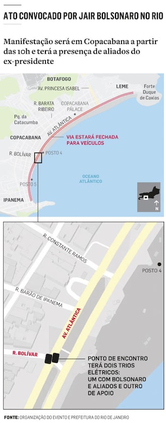 Prefeitura do Rio antecipa bloqueio de avenida em Copacabana para ato de  Jair Bolsonaro; veja mapa - Estadão