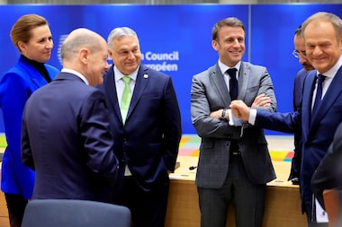 Líderes europeus participam de uma reunião da Cúpula da União Europeia, em Bruxelas, Bélgica 
