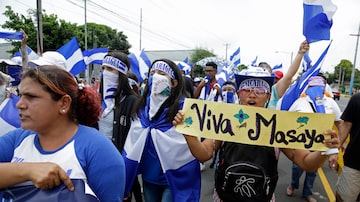 Manifestações contra Ortega na cidade de Masaya. Foto: AP Photo/Arnulfo Franco