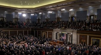 
Trump discursa em 2018 no Congresso controlado por republicanos; neste ano, a Câmara passou para o lado dos democratas (Gabriella Demczuk/The New York Times)
