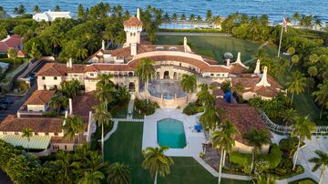 FILE - An aerial view of President Donald Trump's Mar-a-Lago estate is seen Aug. 10, 2022, in Palm Beach, Fla. A witness in the criminal case against Donald Trump over the hoarding of classified documents retracted “prior false testimony” after switching lawyers last month and provided new information that implicated the former president, the Justice Department said Tuesday, Aug. 22, 2023. (AP Photo/Steve Helber, File)