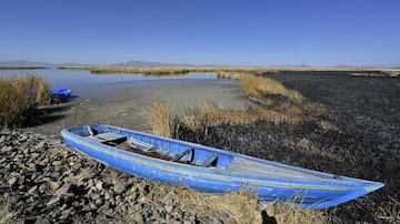 Lago Titicaca está hoje a 25 centímetros do mínimo histórico registrado em 1996. Foto: AIZAR RALDES/AFP