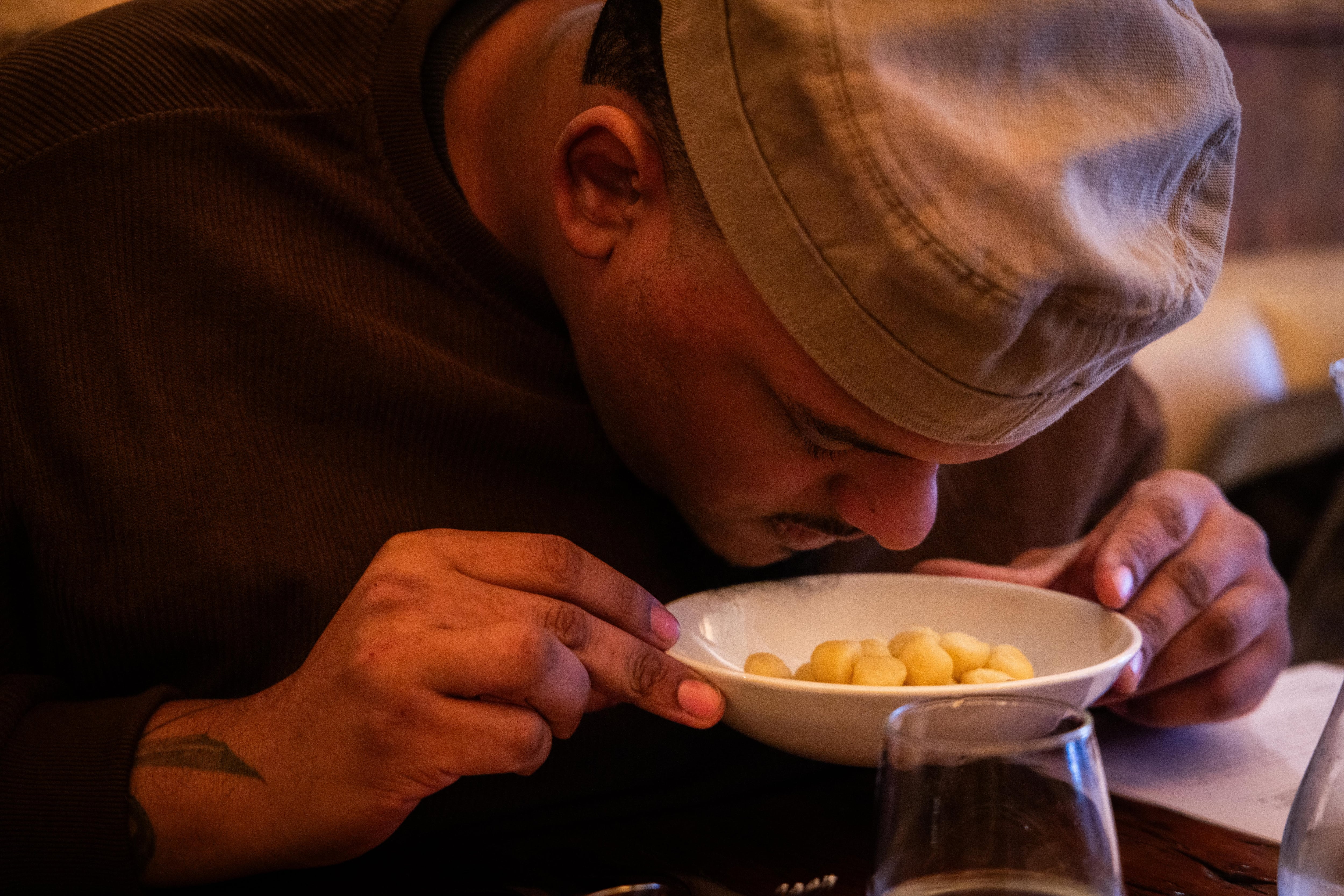 Paladar Testou nhoque de batata no restaurante Lina, com os jurados Bia Limoni, chef do Lina, Rebato Carioni, chef do Cosi, Marcelo Laskani, chef do Piu e Gui Amorim, pastaio do La Cura.
