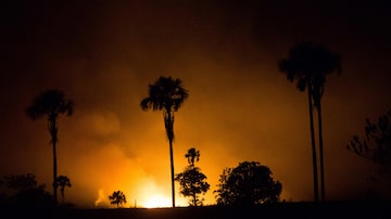 Incêndio no Parque Nacional da Chapada dos Veadeiros em Góias, onde a superfície calcinada corresponde a 25%. Foto: André Borges