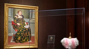 Retrato de Isotta Brembati com objetos pintados por Moroni. Foto: Michael Bodycomb