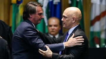 Bolsonaro e Alexandre de Moraes trocaram aperto de mão em posse de ministros do TST. Foto: Wilton Júnio/Estadão