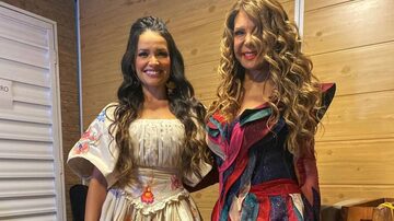 Juliette Freire e Elba Ramalho, nos bastidores da live de São João. Foto: Instagram/@elbaramalho