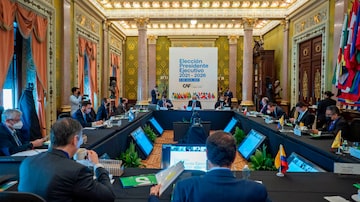 Reunião do Banco de Desenvolvimento da América Latina, o CAF, em que o colombianoSergio Diaz-Granados foi eleito. Foto: Divulgação CAF/EFE - 5/7/2021
