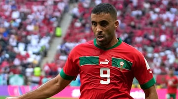 Abderrazak Hamdallah defendeu a seleção marroquina na Copa do Mundo do Catar, em 2022.