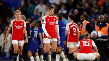 Soccer Football - Women's Super League - Chelsea v Arsenal - Stamford Bridge, London, Britain - March 15, 2024 Arsenal's Kyra Cooney-Cross looks dejected after the match Action Images via Reuters/Andrew Couldridge. Foto: Andrew Couldridge/Reuters