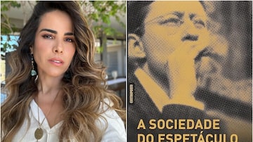 Wanessa Camargo e o livro A Sociedade do Espetáculo. Foto: Divulgação / Instagram e Editora Contraponto
