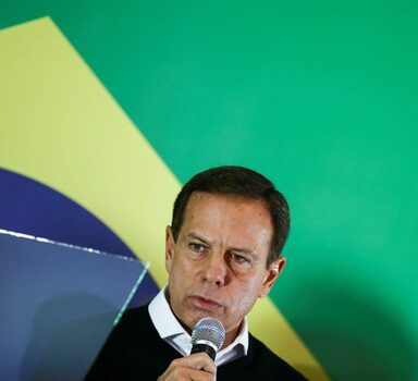 Sao Paulo's former Governor Joao Doria announces his withdrawal of the pre-candidacy for the presidency for the national elections, in Sao Paulo, Brazil May 23, 2022. REUTERS/Carla Carniel