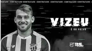 Ceará anuncia a contratação de Felipe Vizeu. Foto: Reprodução/ Twitter Ceará SC