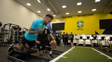 Neymar treina em Teresópolis para os jogos das Eliminatórias da Copa do Mundo. Foto: Lucas Figueiredo / CBF
