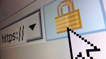 FILE PHOTO: A lock icon, signifying an encrypted Internet connection, is seen on an Internet Explorer browser in a photo illustration in Paris April 15, 2014. REUTERS/Mal Langsdon/File Photo