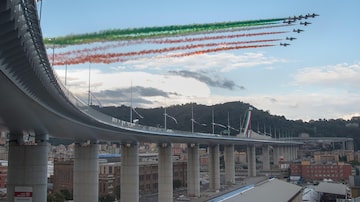 Inauguração da ponte de Gênova, que recebeu o nome de Ponte San Giorgio. Foto: Luca Zennaro/EFE