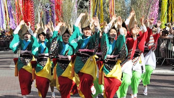Há apresentações de dança típica no Tanabata Matsuri, festival japonês no bairro da Liberdade. Foto: Luci Judice Yizima