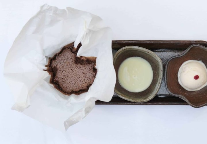 Suflê de chocolate do Restaurante Aizomê