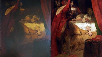 Antes e depois de restauração do quadro 'A Morte do Cardeal Beaufort'. Foto: National Trust via The New York Times