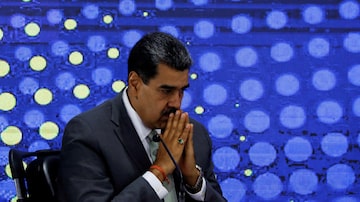 O ditador da Venezuela, Nicolás Maduro, durante evento do Conselho Nacional Eleitoral em Caracas em 3 de dezembro