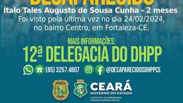 Sistema da empresa Meta colaborou na localização da criança. Foto: Secretaria da Segurança Pública e Defesa Social do Ceará