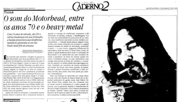 Entrevista de Lemmy Kilmister, do Motörhead,ao Estadão publicada em 9/3/1989. Foto: Acervo Estadão