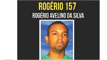 Rogério Avelino da Silva, conhecido como Rogério 157, é considerado o chefe do tráfico de drogas na região da Rocinha, na zona sul do Rio. Foto: Procurados/Polícia Civil