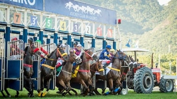 Corrida de cavalos no Hipódromo da Gávea, do Jockey Club Brasileiro, no Rio de Janeiro. Foto: Reprodução / Twitter / @JockeyClubBr