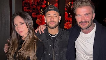 Da esquerda para direita: Victoria Beckham, Neymar e David Beckham. Foto: Reprodução/Instagram @davidbeckham