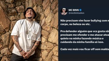 MC Binn denuncia ataques que têm recebido nas redes sociais. Foto: João Cotta / Tv Globo / @mcbinladen via Instagram 