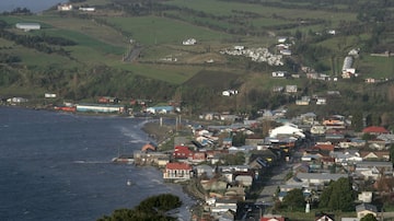 Vista da cidade de Achao, na Ilha de Chiloe. Foto: Beto Barata/Estadão