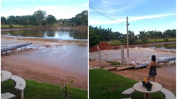 Balnerário após rompimento de barragem em Quatá, no interior de São Paulo. Foto: Defesa Civil/Divulgação