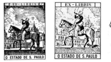 Evolução do ex-libris do Estadão a partir do desenho original de José Wasth Rodrigues. Foto: Acervo/Estadão