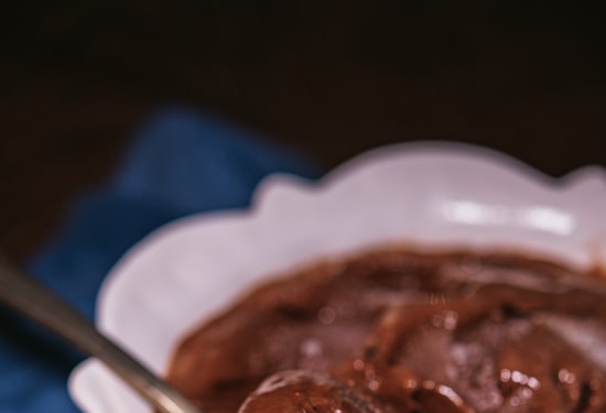 Sorvete de chocolate da chef Heloisa Bacellar. Foto: Ana Bacellar