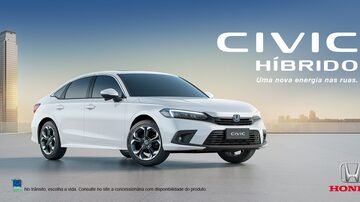 Novo Honda Civic Híbrido chega à sua 11ª geração, agora com a tecnologia híbrida e:HEV. Foto: Divulgação/